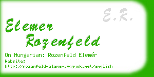 elemer rozenfeld business card